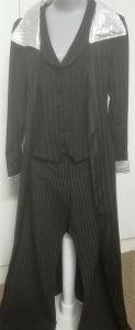 Adult Female Costumes to Hire - 1920's Lady Pin Stripe Tailcoat, waistcoat & pants - 3 pce